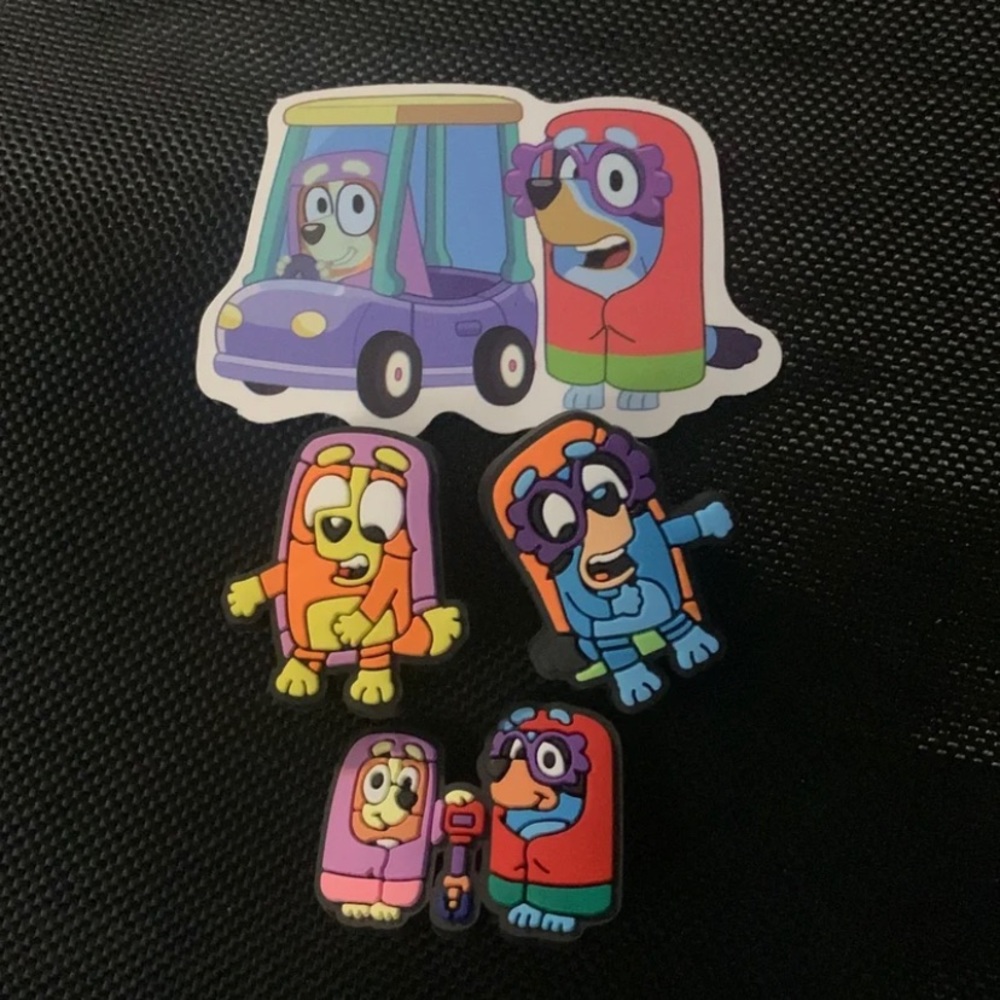 bluey croc charms and sticker